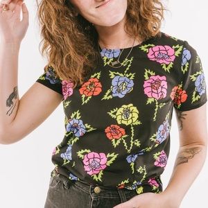 Nooworks large roses boxy top gentle thrills